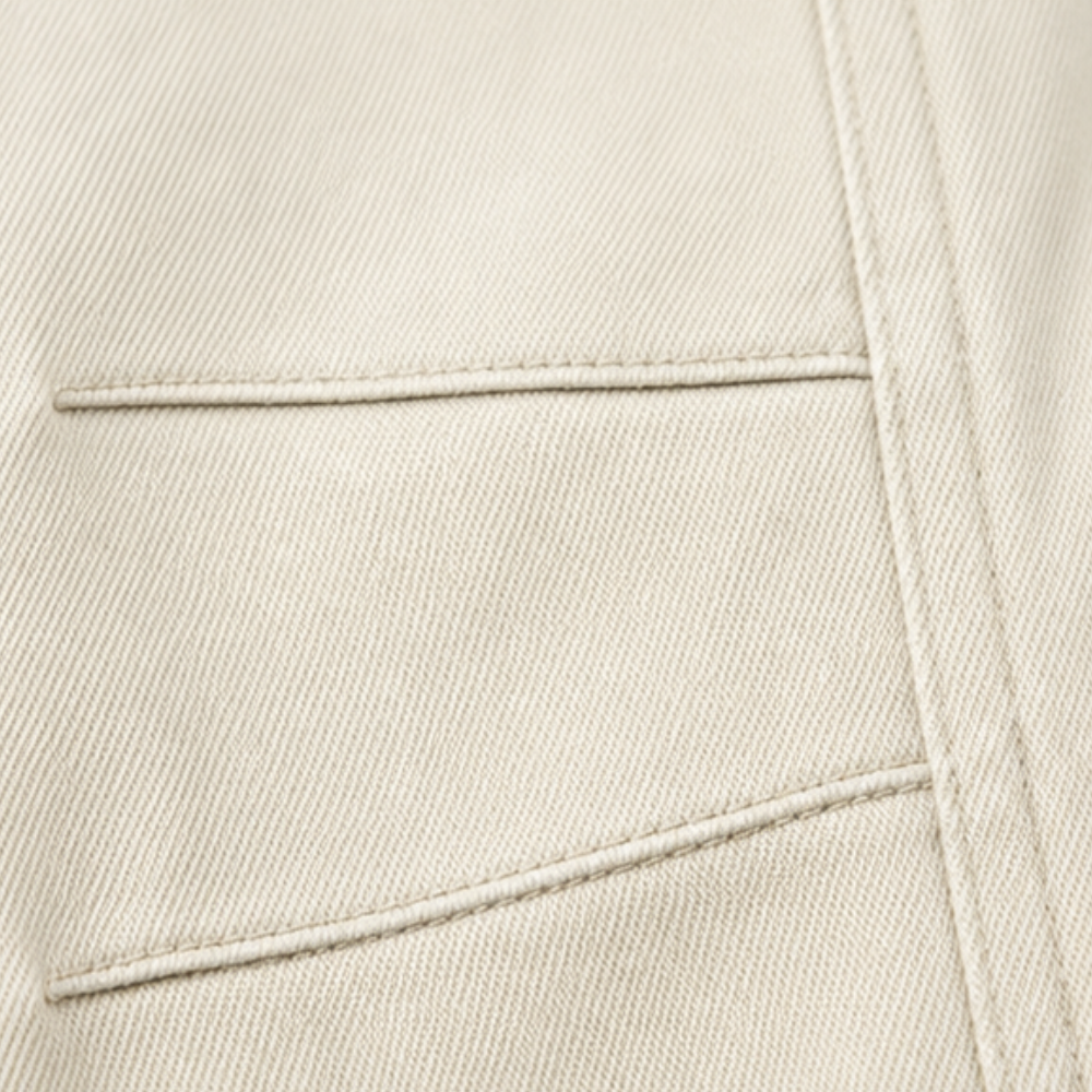 Stitch Detail Cropped Straight Pants — View 13 | Clova
