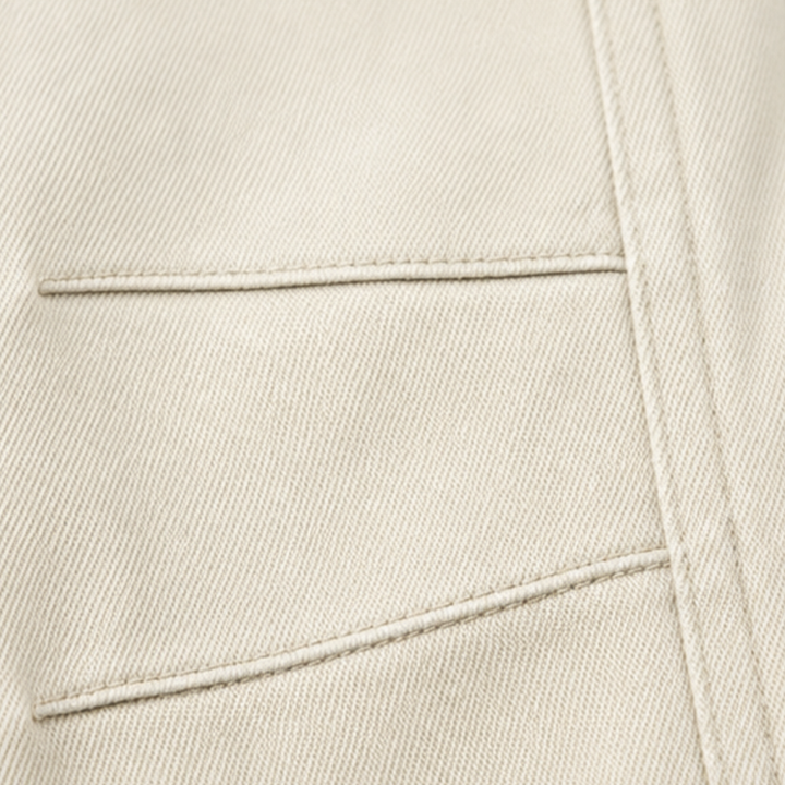 Stitch Detail Cropped Straight Pants — View 13 | Clova