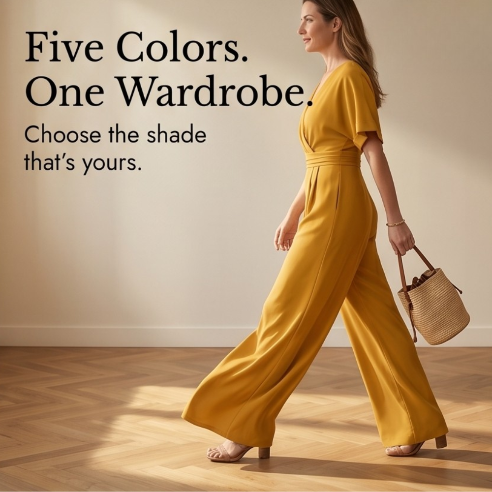 Elegant Wrap Jumpsuit — View 11 | Clova