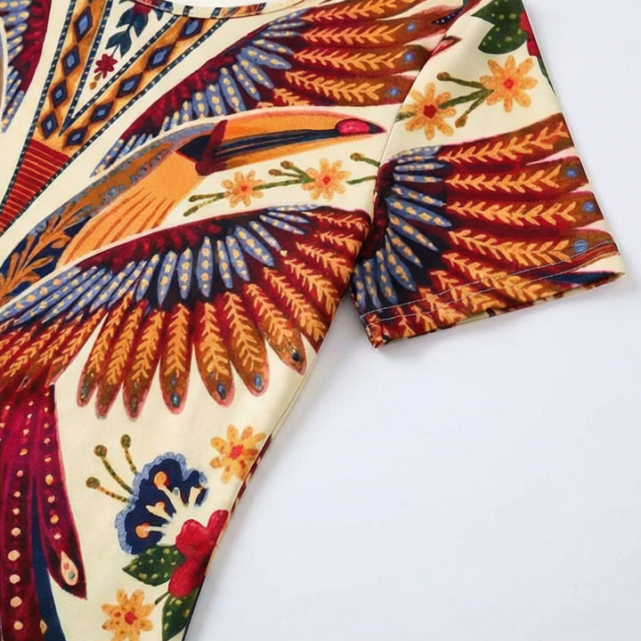 Bold Peacock Wingspan Summer Dress