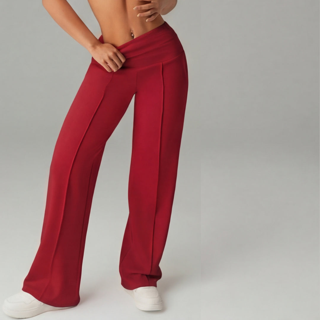 Wide Leg High Waist Stretch Pants