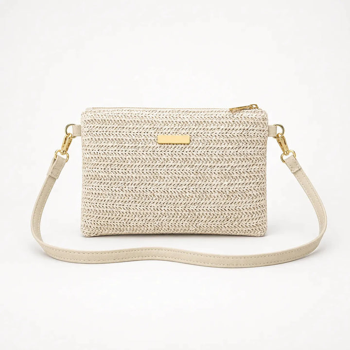 Woven Straw Crossbody Clutch Bag for Women