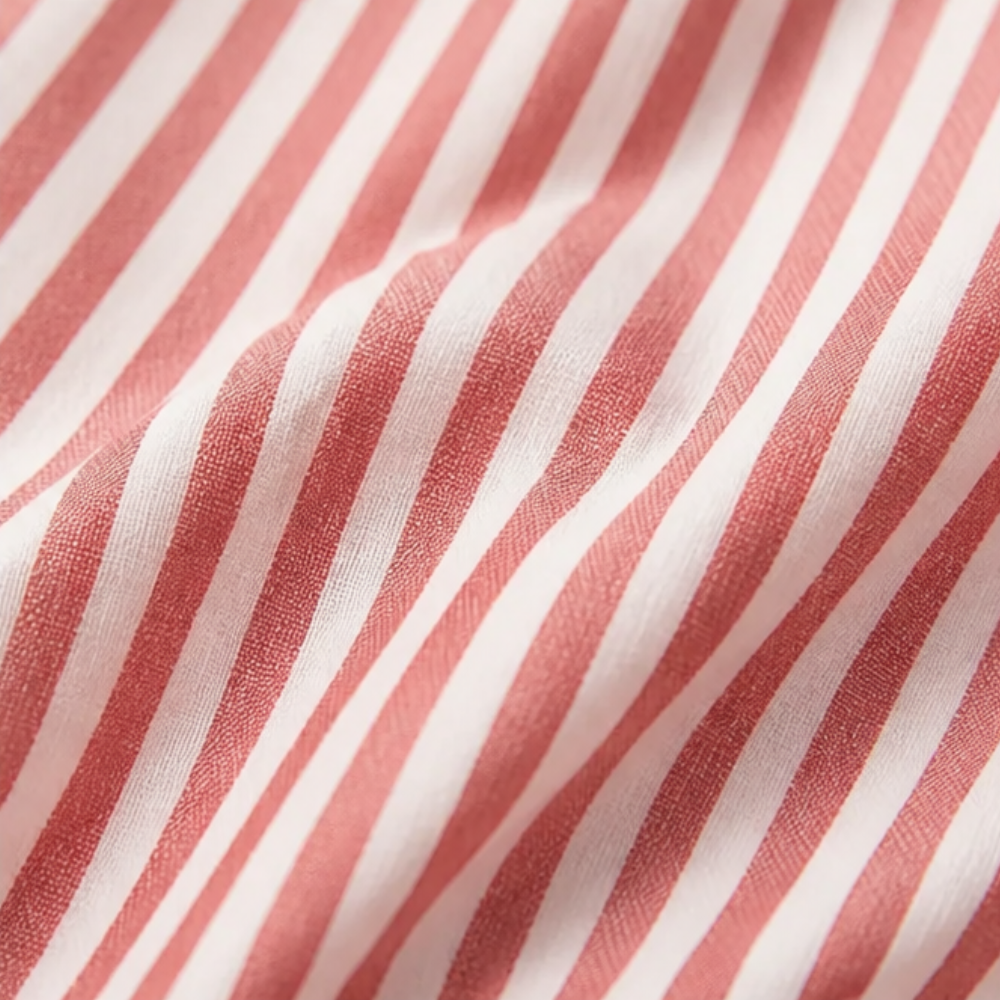 Solène Striped Sailor Collar Blouse with Puff Sleeves — View 10 | Clova