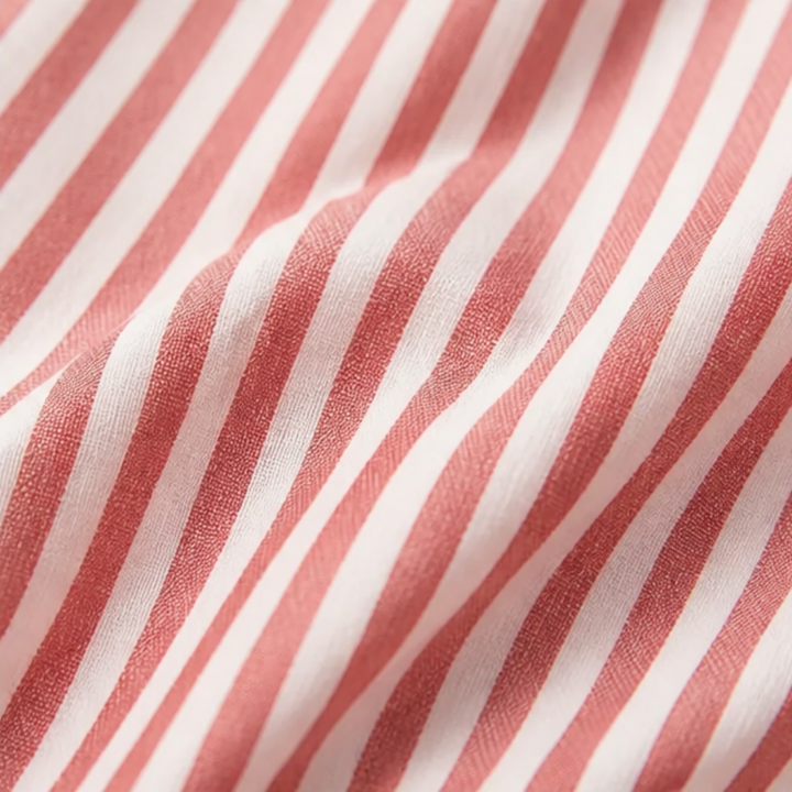 Solène Striped Sailor Collar Blouse with Puff Sleeves — View 10 | Clova
