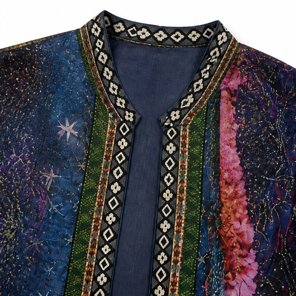 Art-Print Open Jacket for Effortless Style — View 7 | Clova