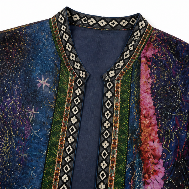 Art-Print Open Jacket for Effortless Style — View 7 | Clova