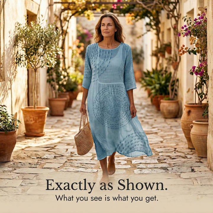 Embossed Texture Midi Dress