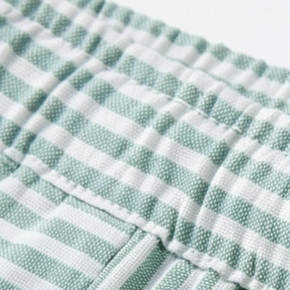 Striped Pants with Elastic Waist — View 9 | Clova