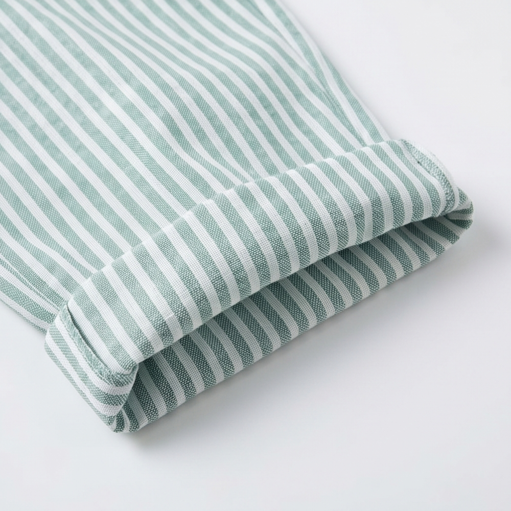 Striped Pants with Elastic Waist — View 12 | Clova