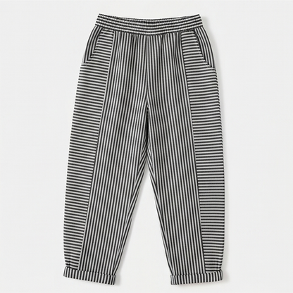 Striped Pants with Elastic Waist — View 14 | Clova
