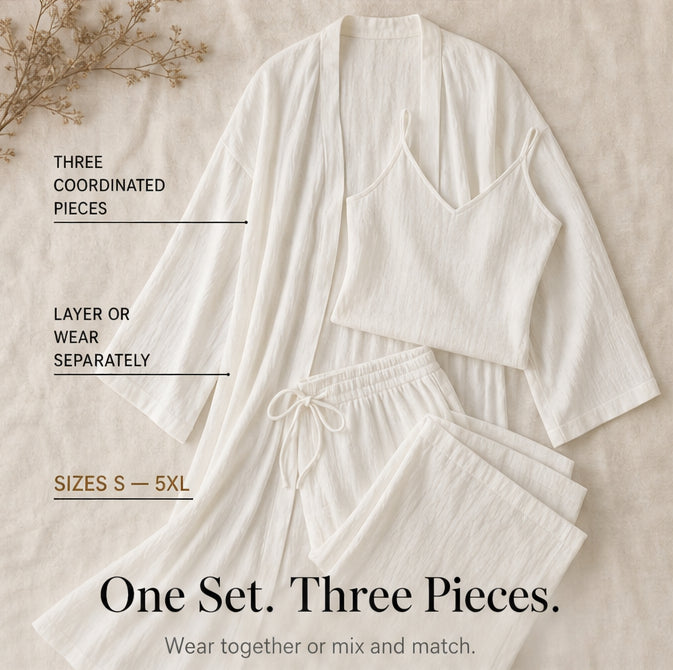 Elegant 3-Piece Loungewear Set for Effortless Style