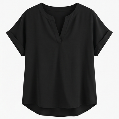 Solenne Soft Drape V-Neck Blouse for Everyday Wear — View 15 | Clova