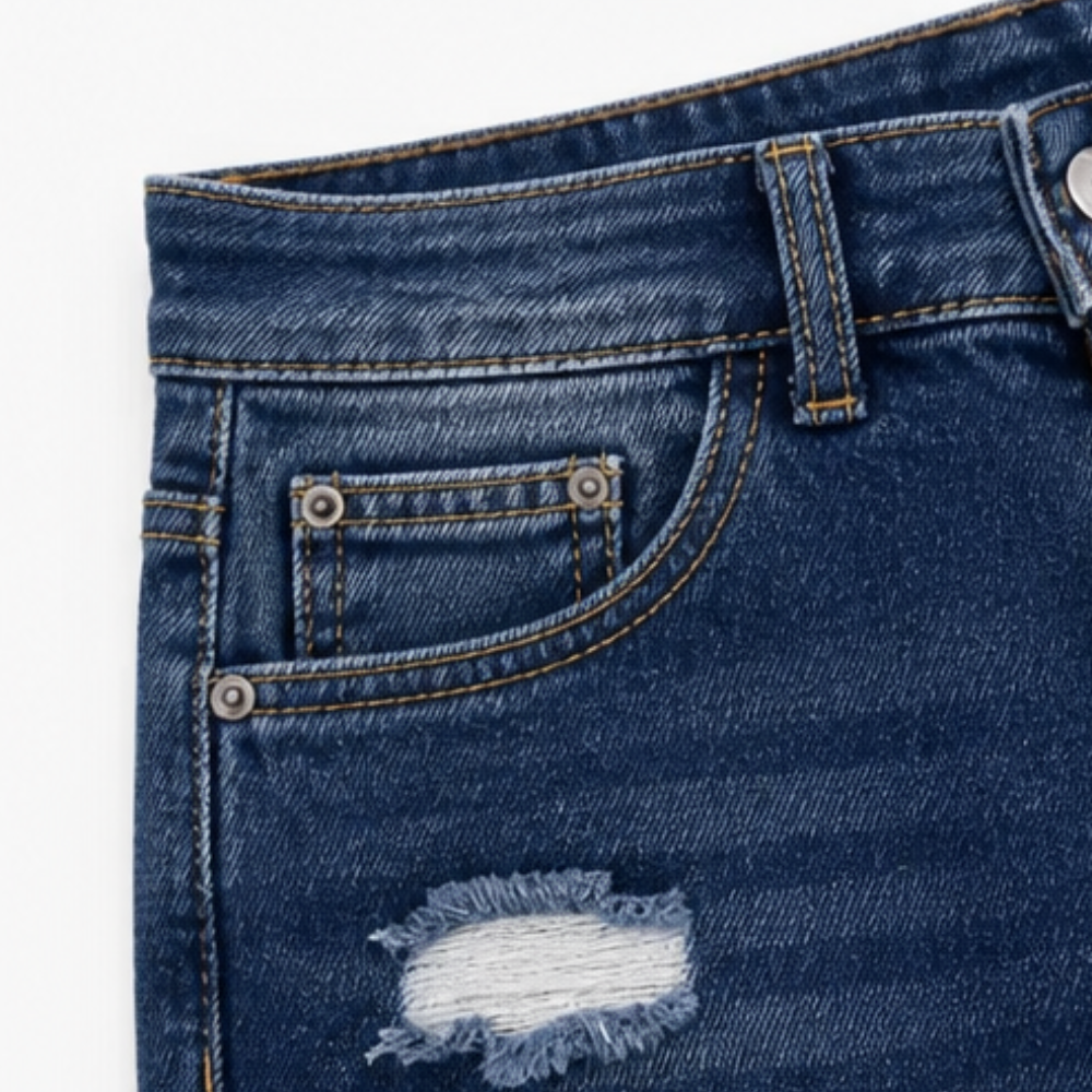 Soft Cotton Frayed-Hem Capri Jeans — View 8 | Clova