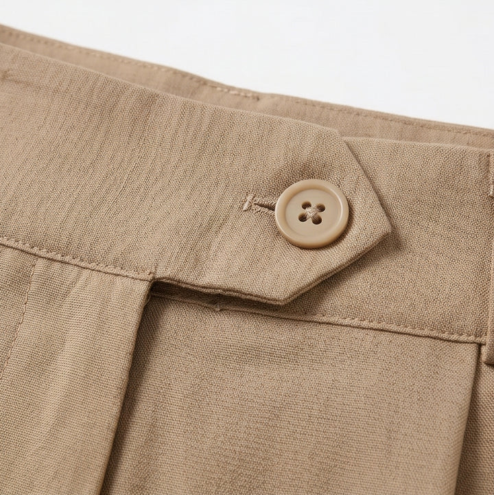 High-Waist Pleated Tailored Shorts