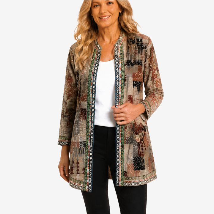 Art-Print Open Jacket for Effortless Style — View 13 | Clova