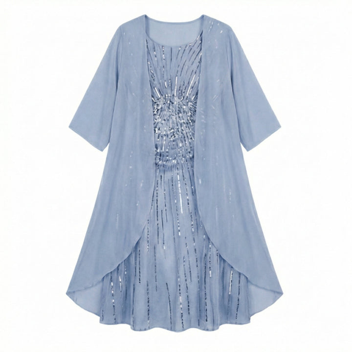 Floral Chiffon Two Piece Dress Set