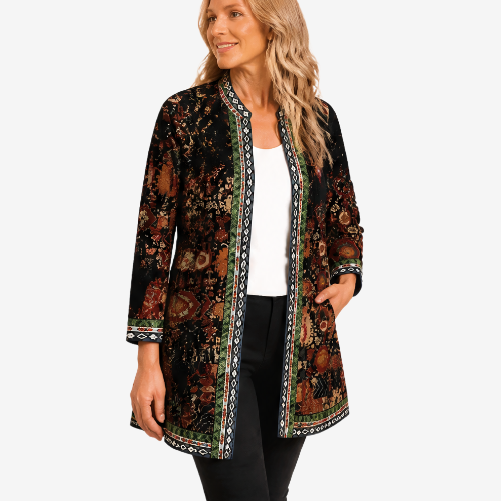 Art-Print Open Jacket for Effortless Style — View 12 | Clova