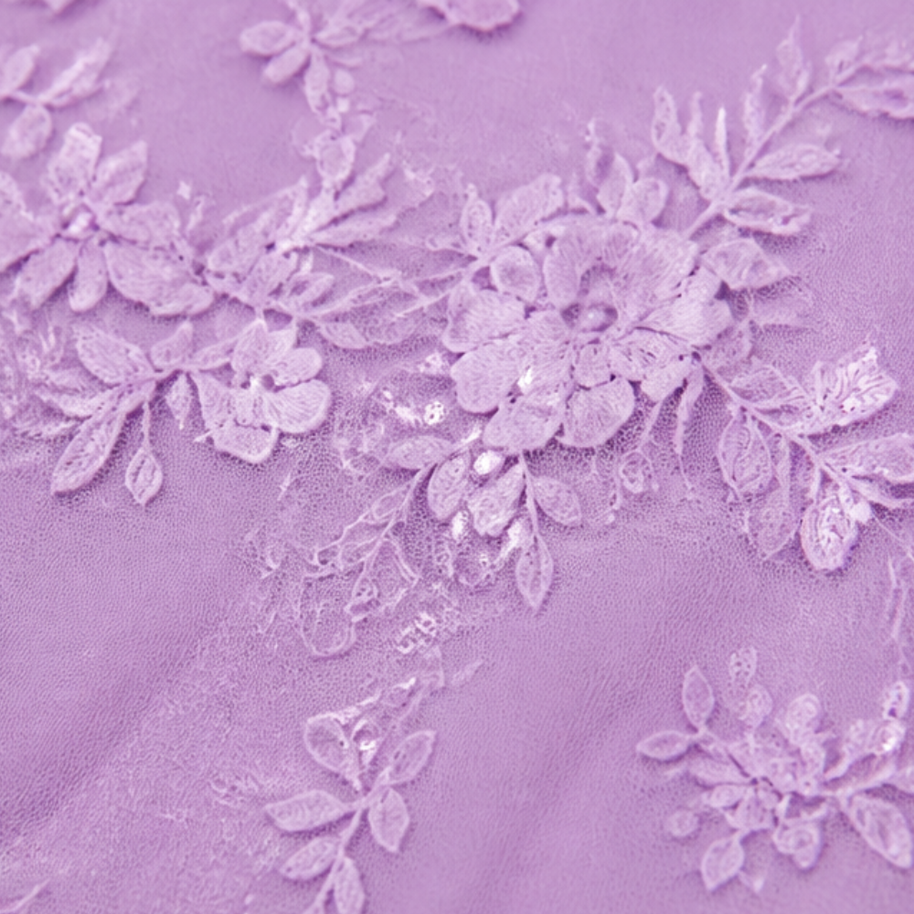Lunavia Floral Lace Dress Set with Chiffon Shawl — View 9 | Clova