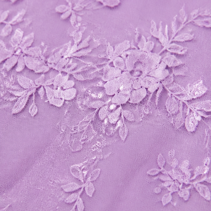 Lunavia Floral Lace Dress Set with Chiffon Shawl — View 9 | Clova