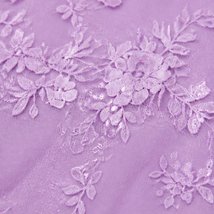 Lunavia Floral Lace Dress Set with Chiffon Shawl — View 9 | Clova