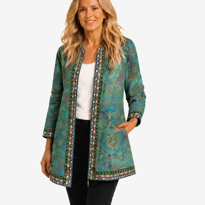 Art-Print Open Jacket for Effortless Style — View 14 | Clova