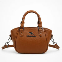 Structured Boston Handbag with Convertible Crossbody Strap, Polished Hardware