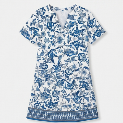 V-Neck Floral Dress with Pockets — View 12 | Clova