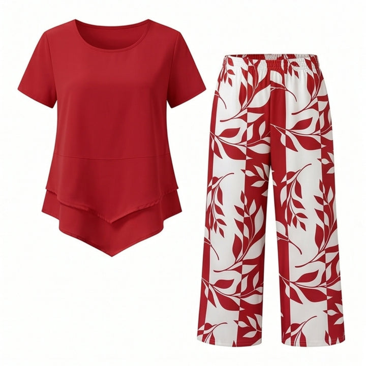 Asymmetric Tunic &amp; Wide Leg Pants Set