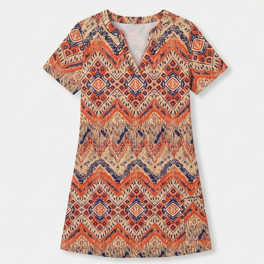 V-Neck Floral Dress with Pockets — View 14 | Clova
