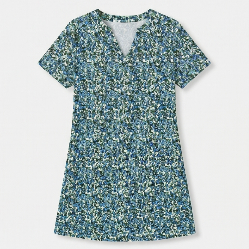 V-Neck Floral Dress with Pockets — View 15 | Clova