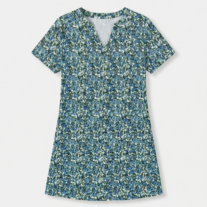 V-Neck Floral Dress with Pockets — View 15 | Clova