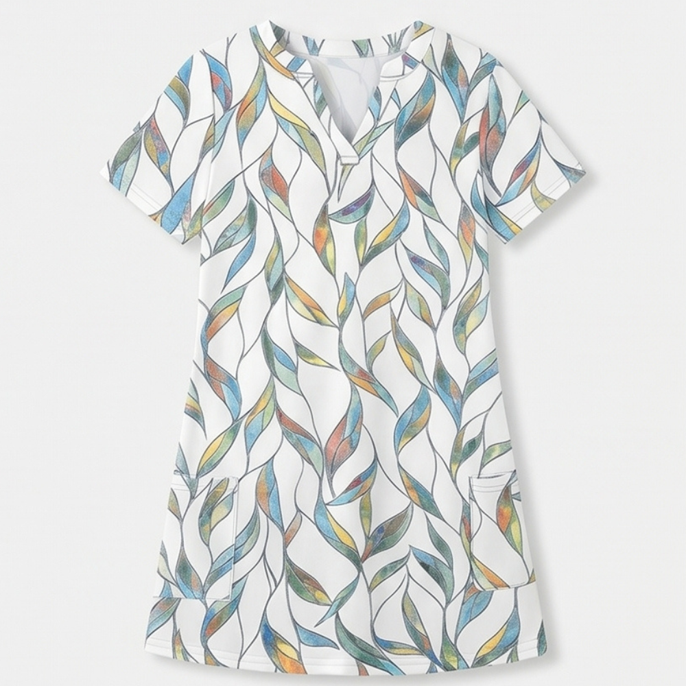 V-Neck Floral Dress with Pockets — View 13 | Clova