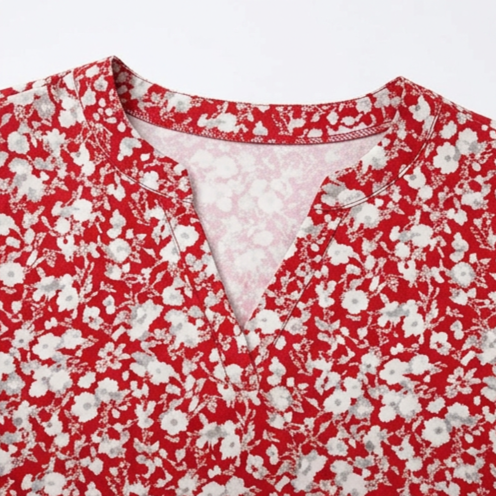 V-Neck Floral Dress with Pockets — View 8 | Clova