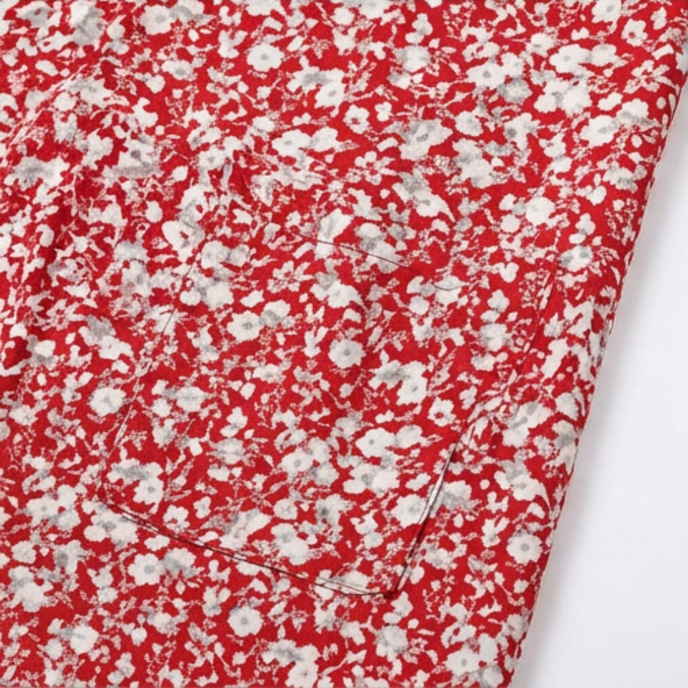 V-Neck Floral Dress with Pockets — View 9 | Clova