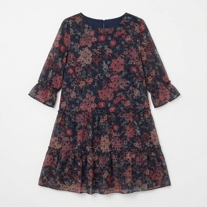 Tiered Chiffon Paisley Dress