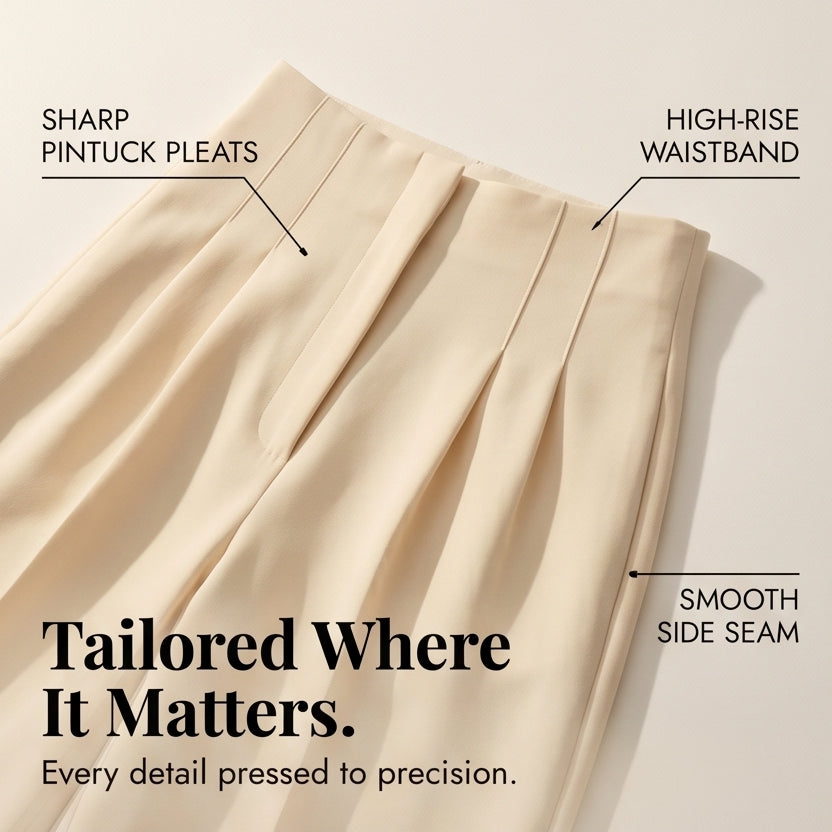 Tailored Pleated Trousers for Elongated Legs