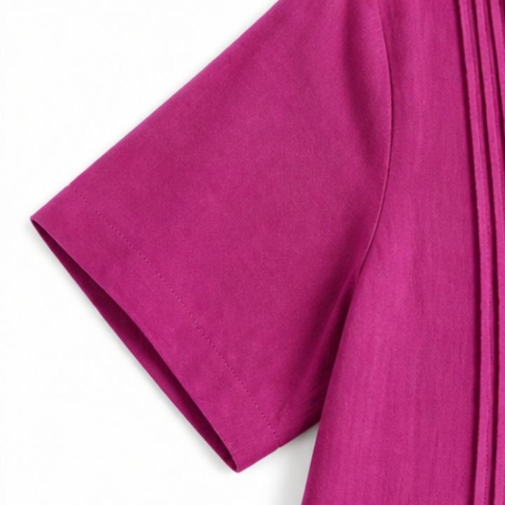 Pin-Tuck Cotton Maxi Dress with Pockets — View 8 | Clova