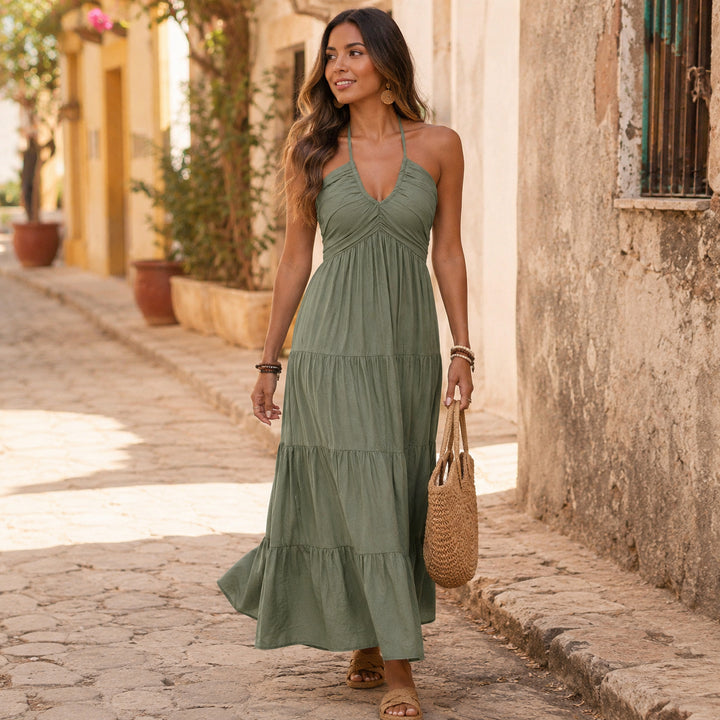 FLOWY HALTER MAXI DRESS FOR EFFORTLESS STYLE