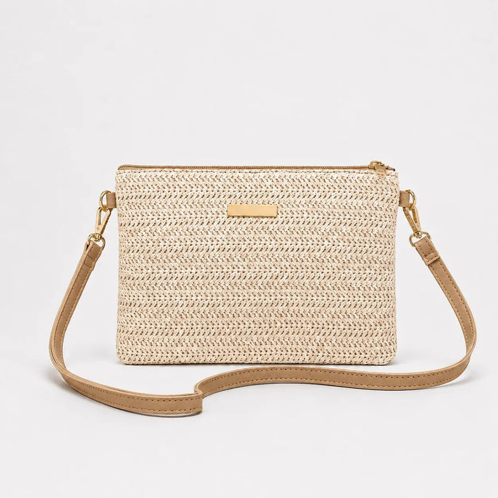 Woven Straw Crossbody Clutch Bag for Women