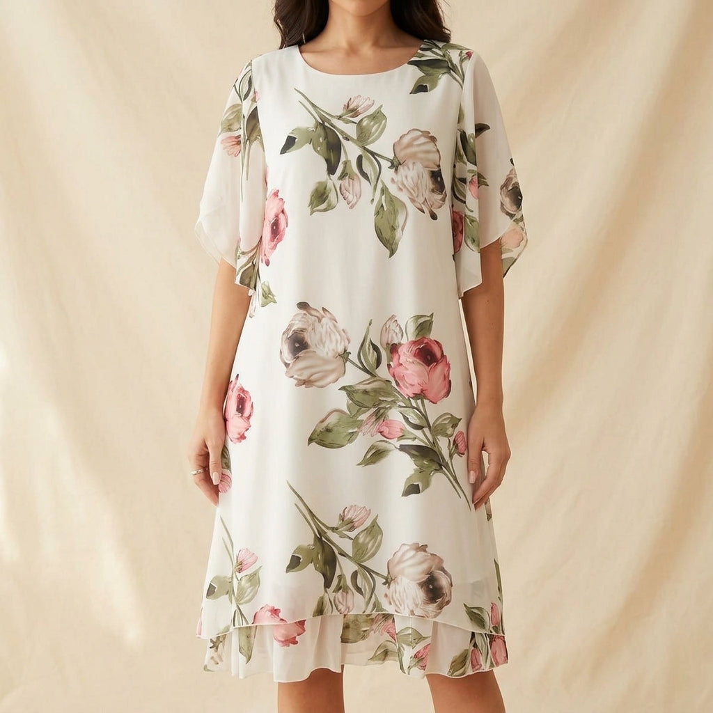 Floral Chiffon Midi Dress