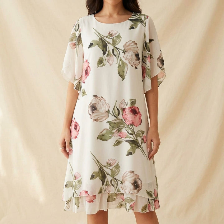 Floral Chiffon Midi Dress