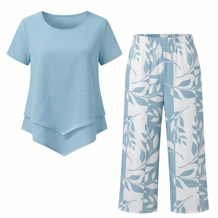 Asymmetric Tunic &amp; Wide Leg Pants Set