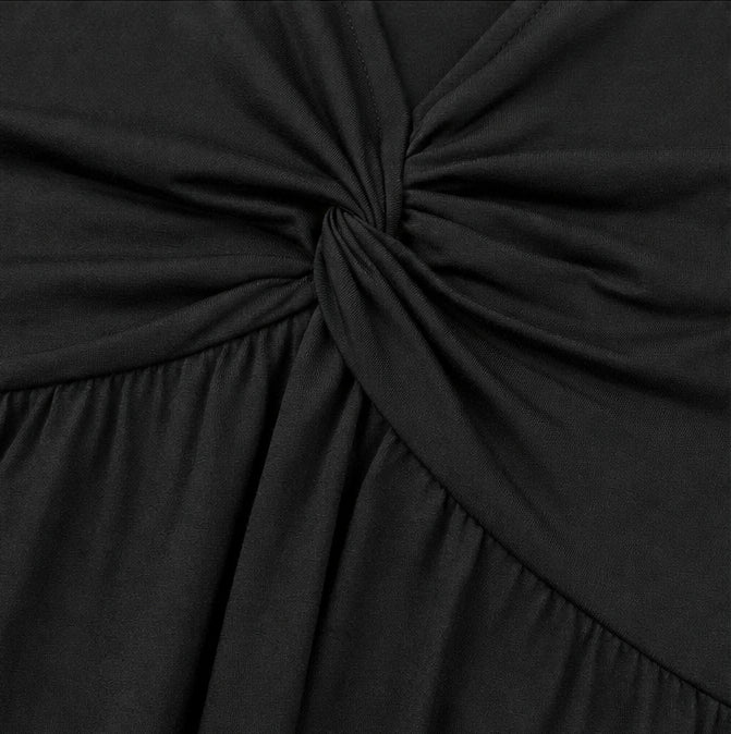 Plus Size V-Neck Twist Front Flutter Sleeve Dress with Pockets