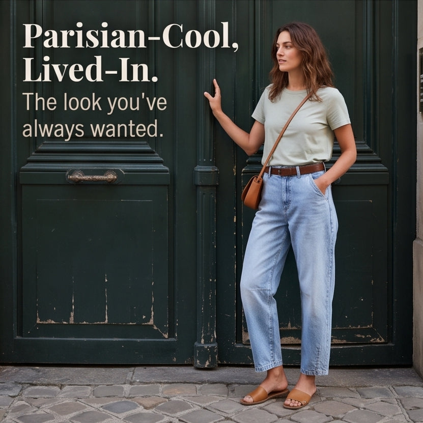 High-Waisted Cropped Barrel Jeans