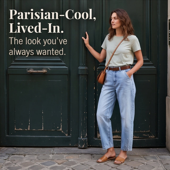 High-Waisted Cropped Barrel Jeans