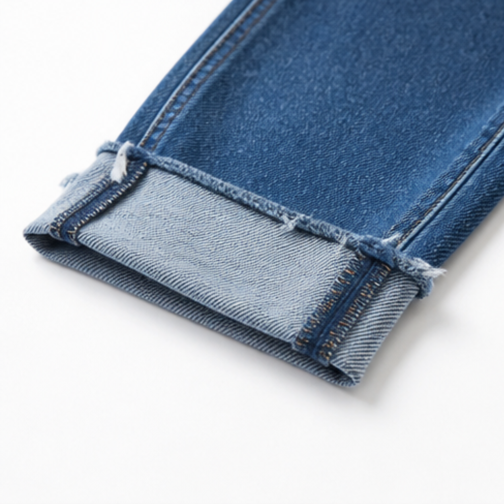 Denvie High-Waisted Crossover Straight-Leg Jeans — View 10 | Clova