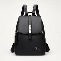 Backpack with Twist-Lock Flap and Rose-Gold Hardware