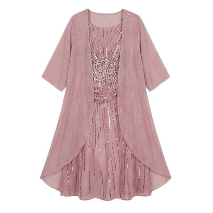 Floral Chiffon Two Piece Dress Set