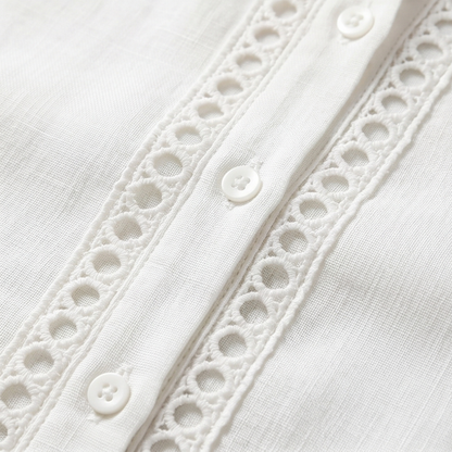 Lunavia Eyelet Trim Button Down Blouse — View 8 | Clova