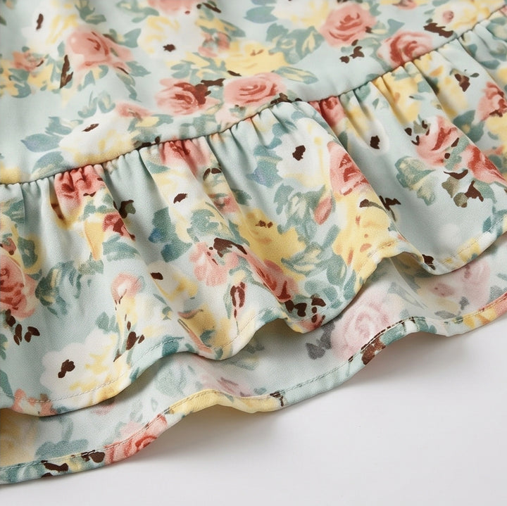 Floral V-Neck Smocked Waist Midi Dress